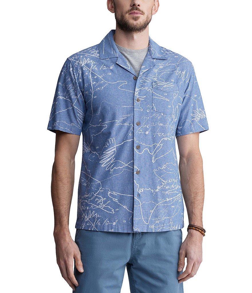 Buffalo David Bitton Sirvan Short Sleeve Nuanced Eagle Print Button Down Shirt Product Image