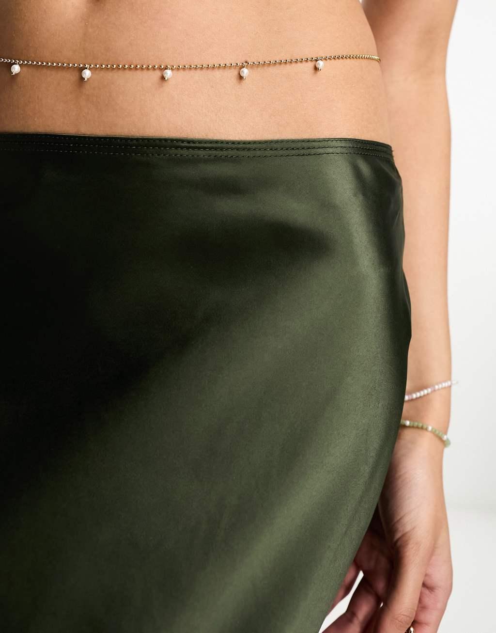 River Island satin slip maxi skirt Product Image