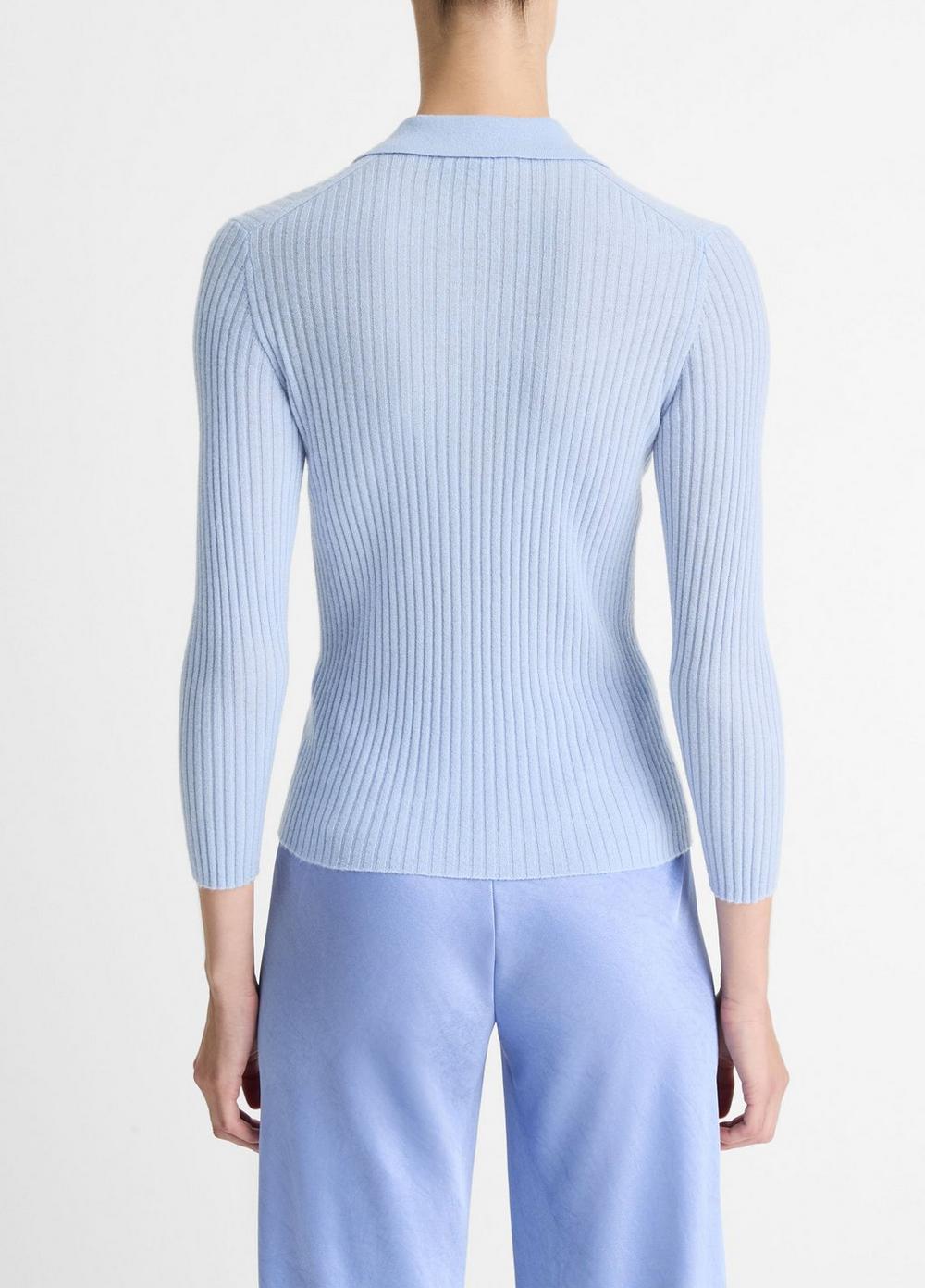 Cashmere-Blend Polo Sweater Product Image