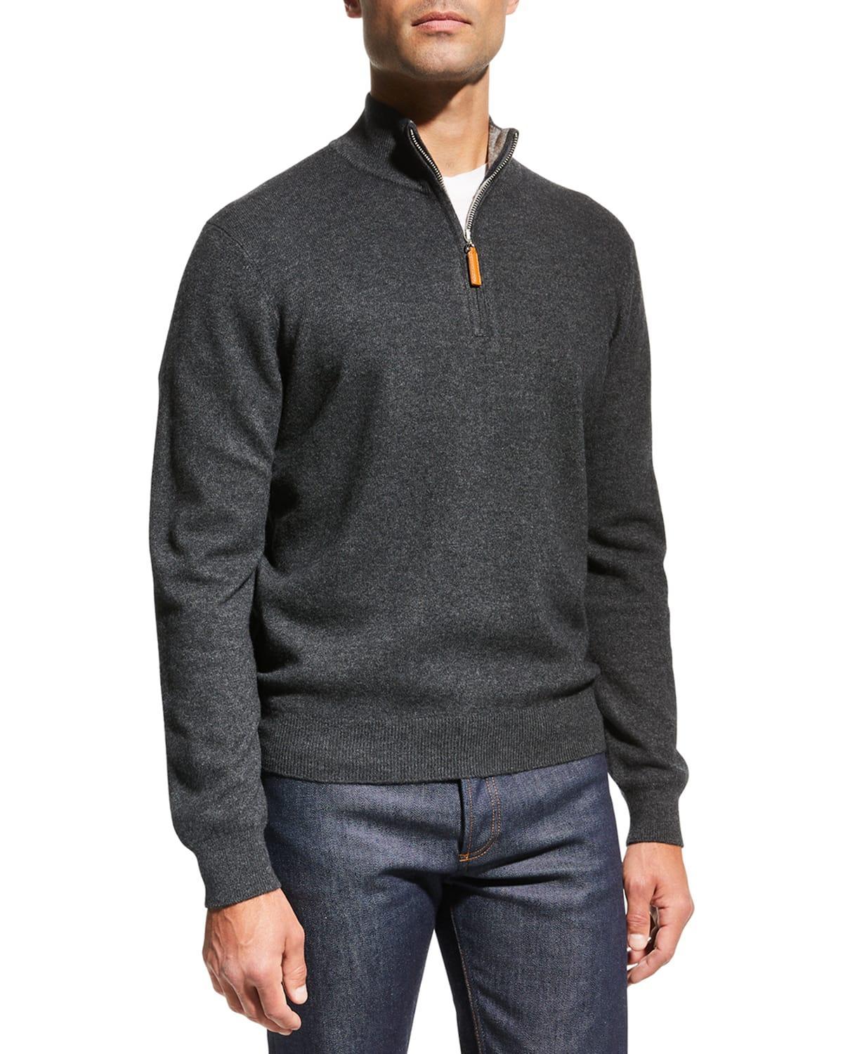 Mens Wool-Cashmere 1/4-Zip Sweater Product Image