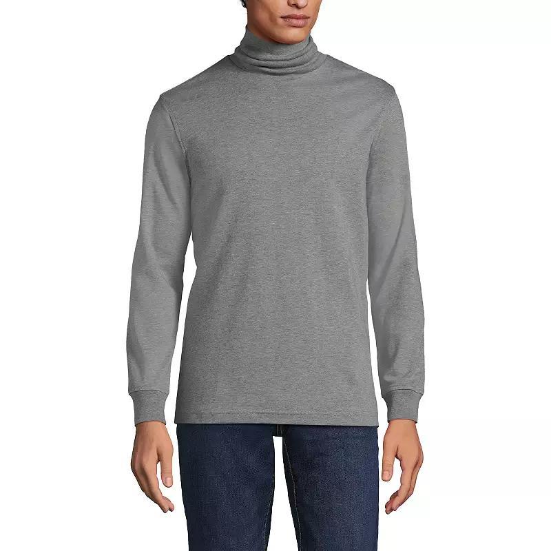 Mens Lands End Super Soft Supima Turtleneck Pale Grey Blue Product Image