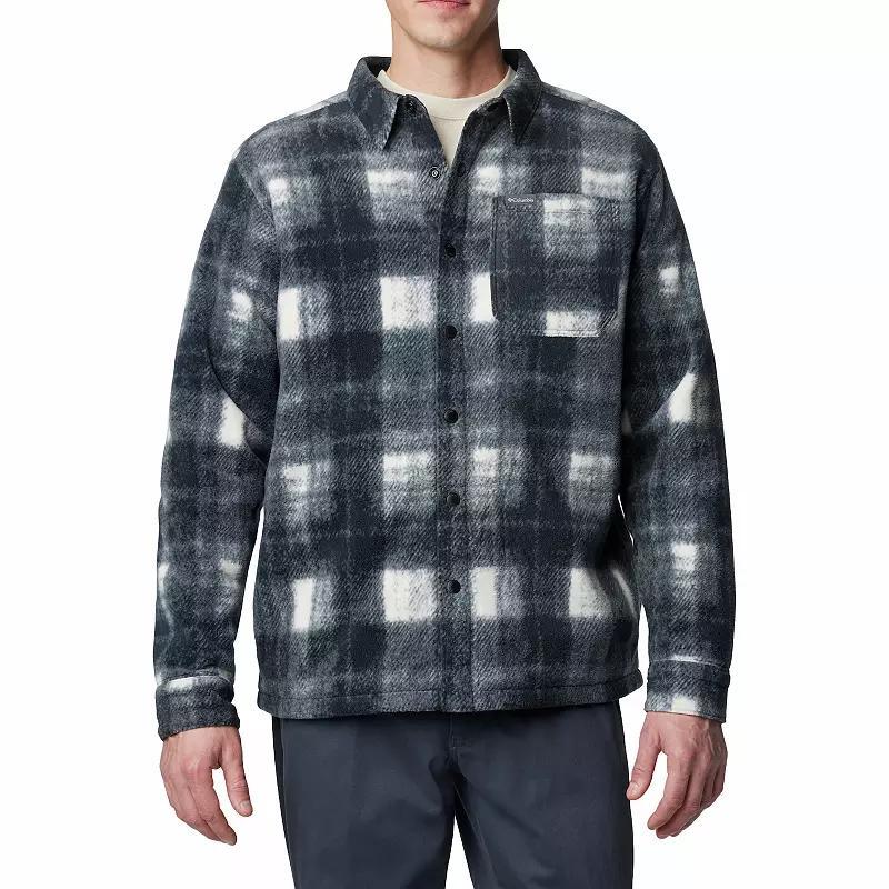 Mens Columbia Steens Mountain Plaid Shirt Jacket Blue Red Omblur Product Image