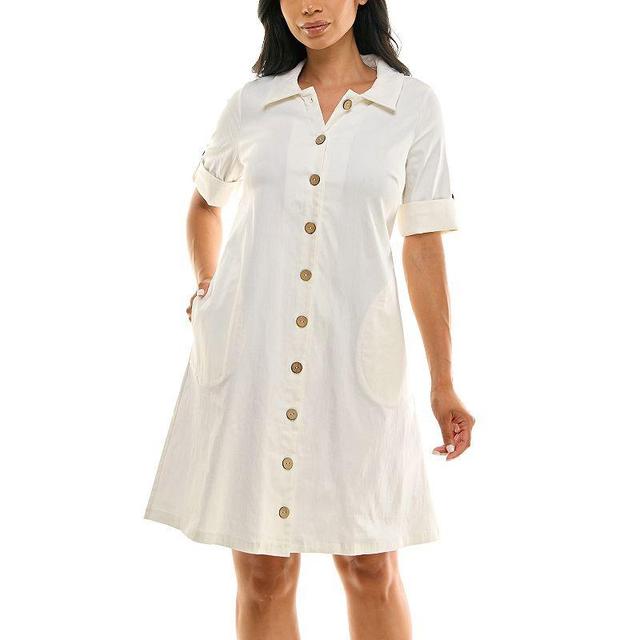 Womens Nina Leonard Shift Shirt Dress Product Image