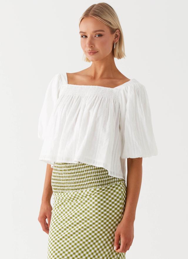 Tanika Puff Sleeve Top - White Product Image