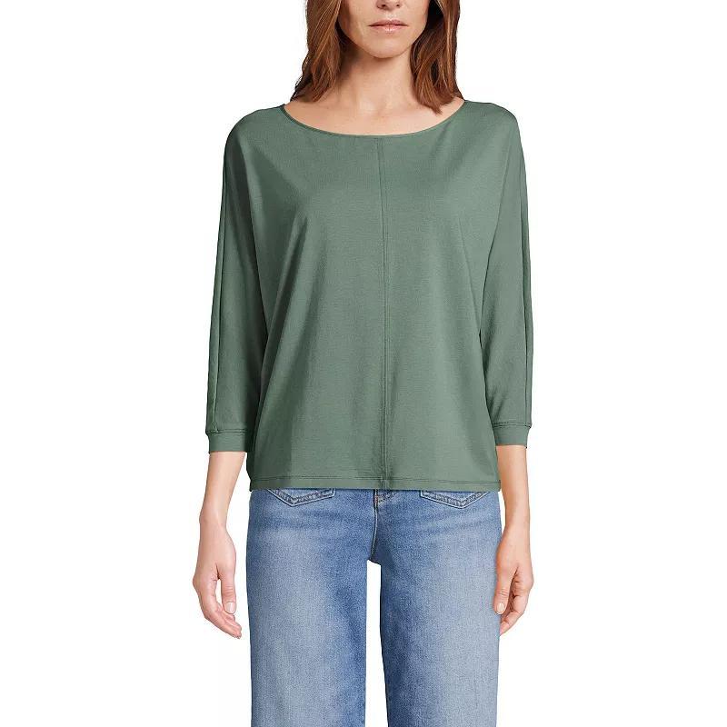 Womens Lands End Lightweight Jersey Boatneck Dolman Sleeve Top Product Image