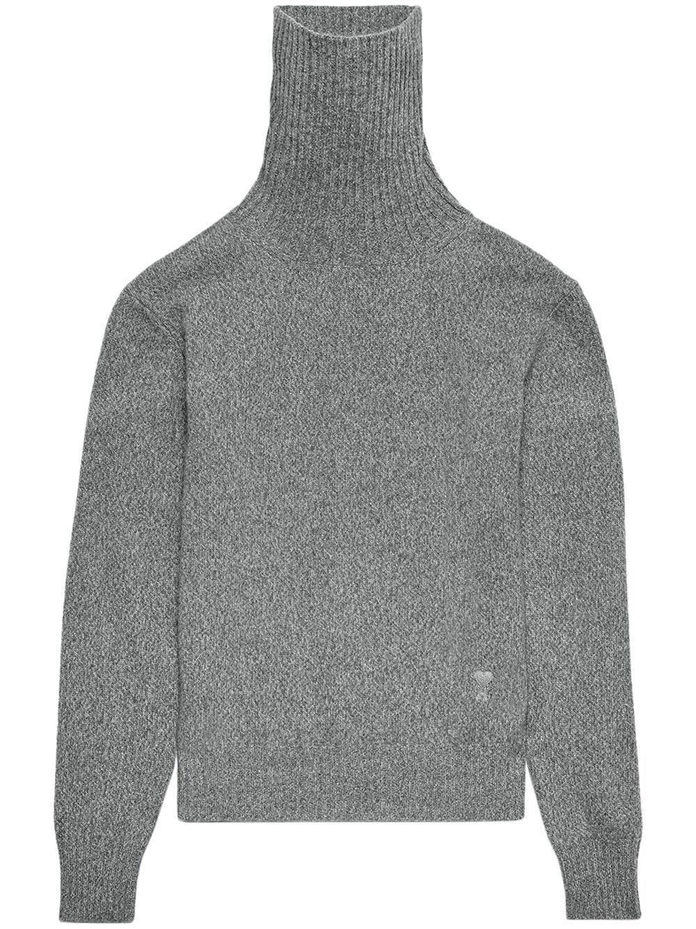 AMI ALEXANDRE MATTIUSSI Kaschmirpullover Mit Rollkragen In Grey Product Image