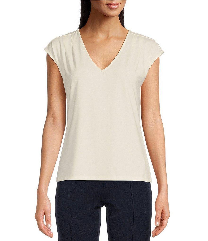 NIC + ZOE Jersey Knit V-Neck Cap Sleeve Everyday Tee Shirt product image