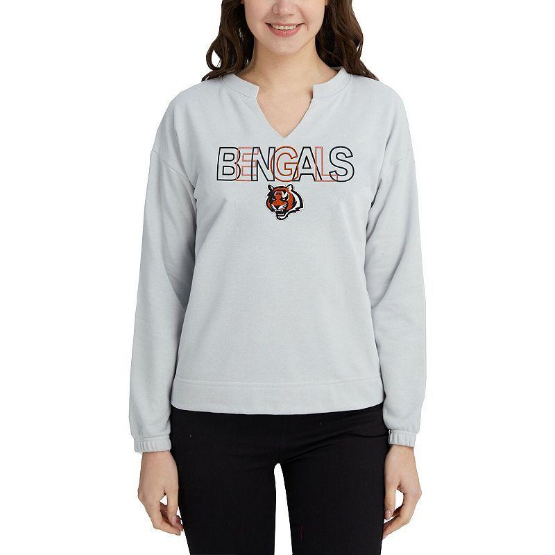 Womens Concepts Sport Gray Cincinnati Bengals Sunray Notch Neck Long Sleeve T-Shirt Product Image