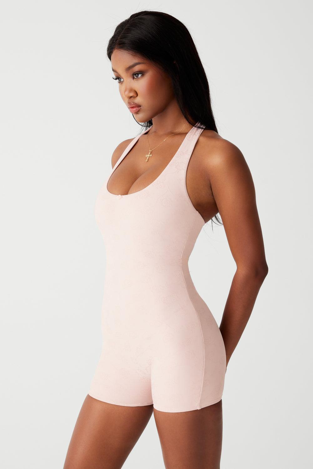 Aurora Halter Bodysuit - Pink Petals Product Image