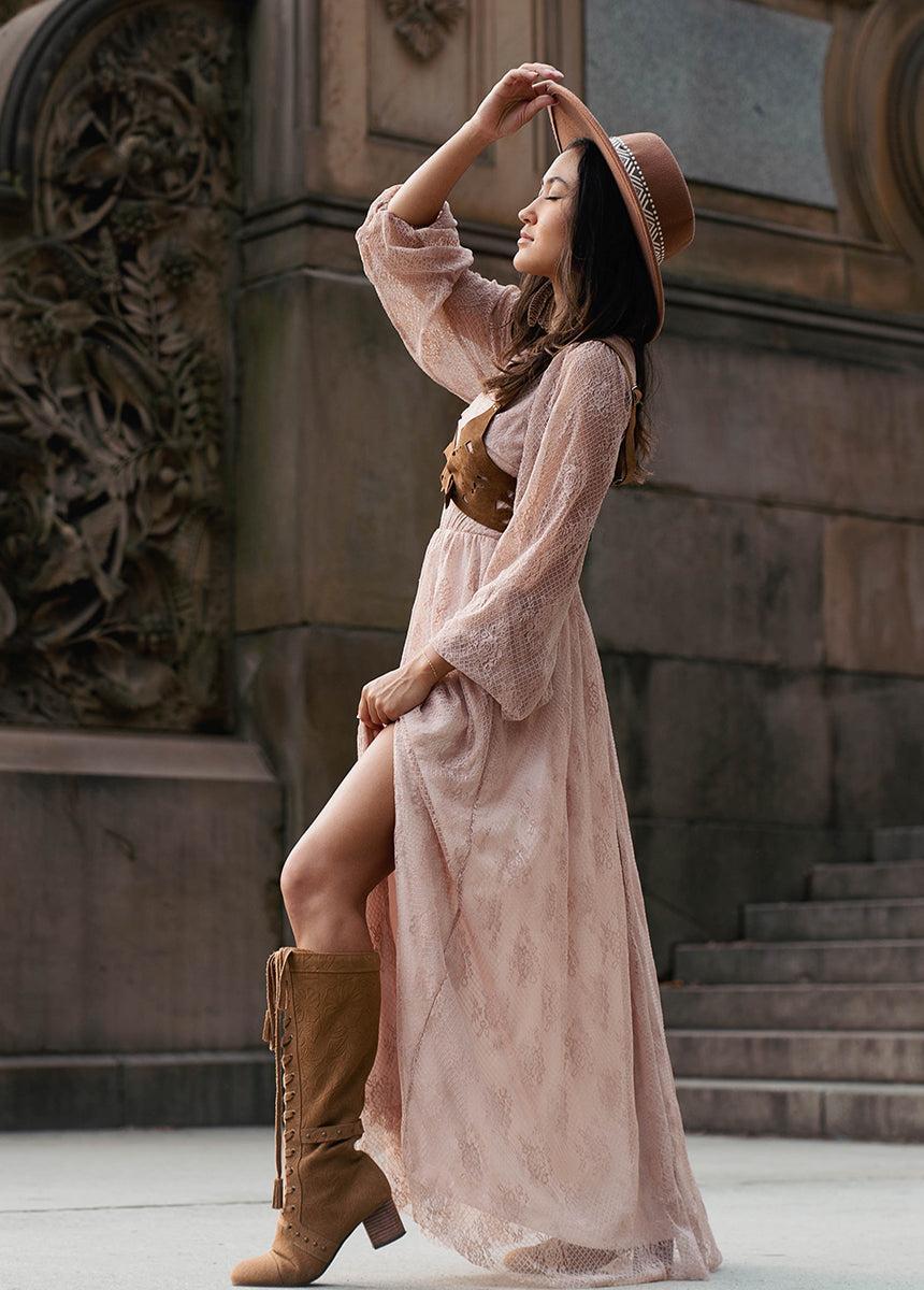 Haley Dress in Nude Pink Product Image