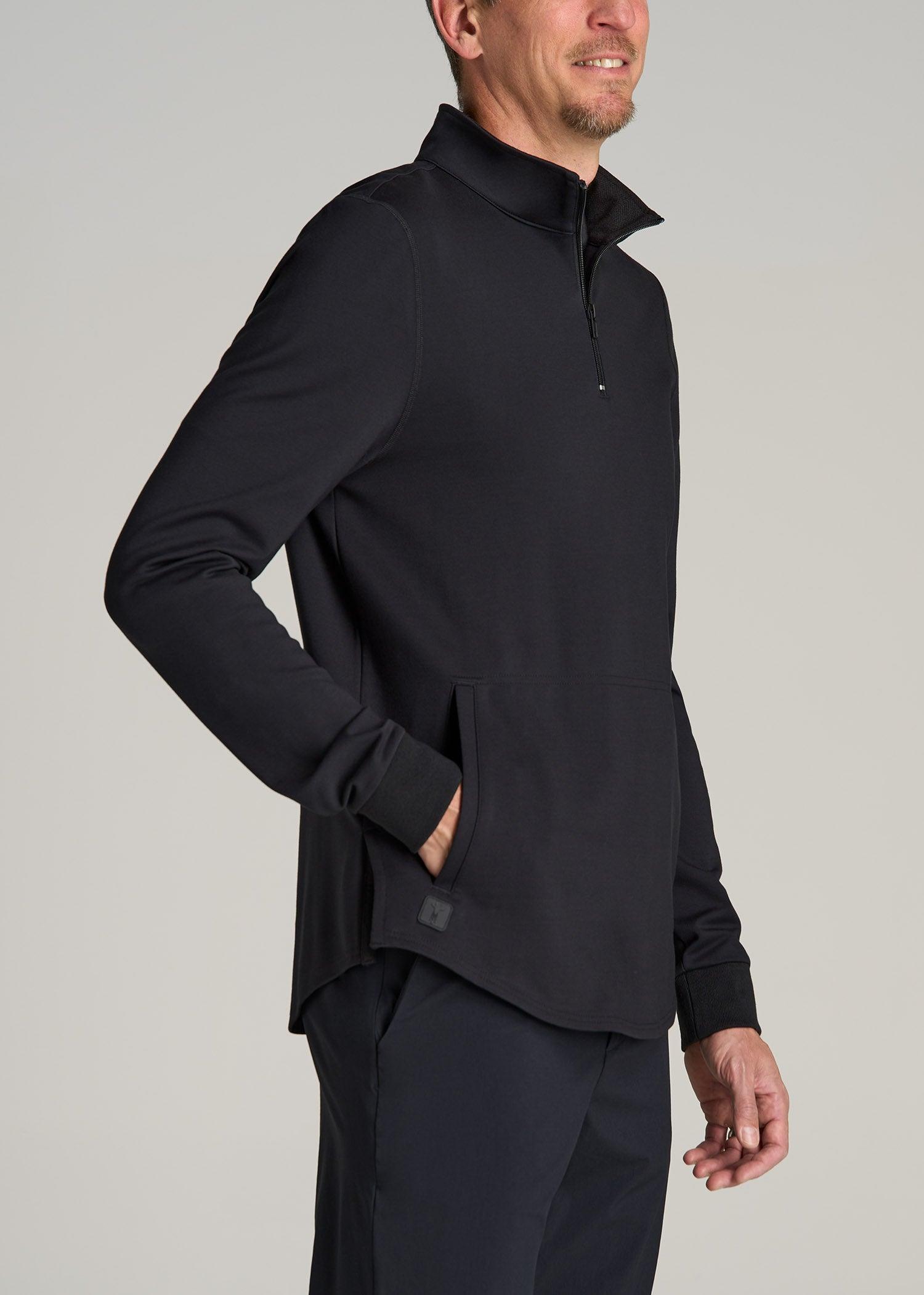 Fairway Popover Tall Men's Sweatshirt in Black Product Image