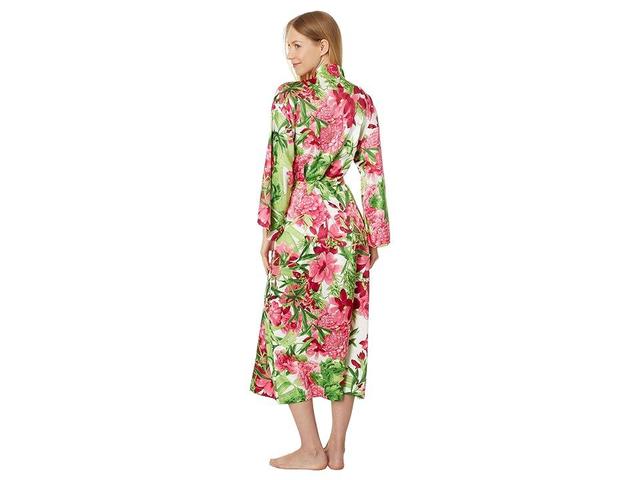 N by Natori Enchanted Peony - Satin 49 Robe (Warm White) Women's Robe Product Image