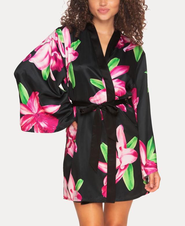 Jezebel Womens Adrienne Printed Satin Kimono Product Image