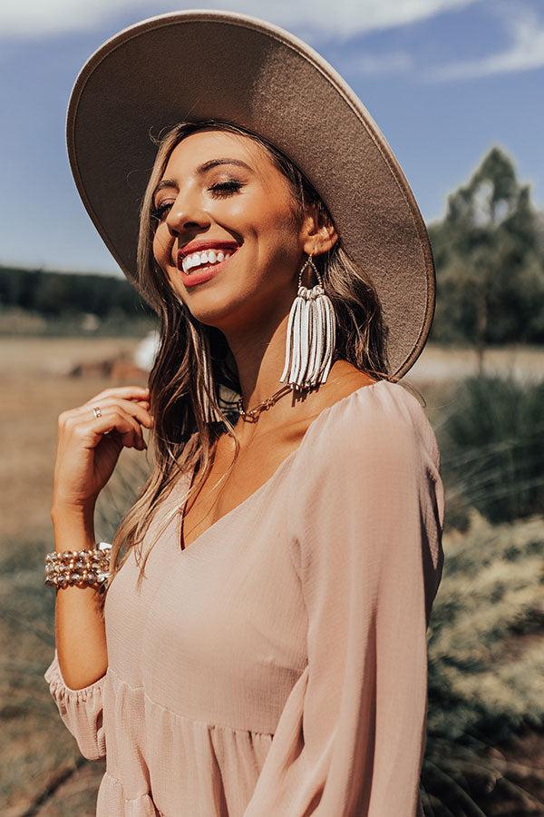 The Laguna Long Tassel Earrings in Smoky Quartz Product Image