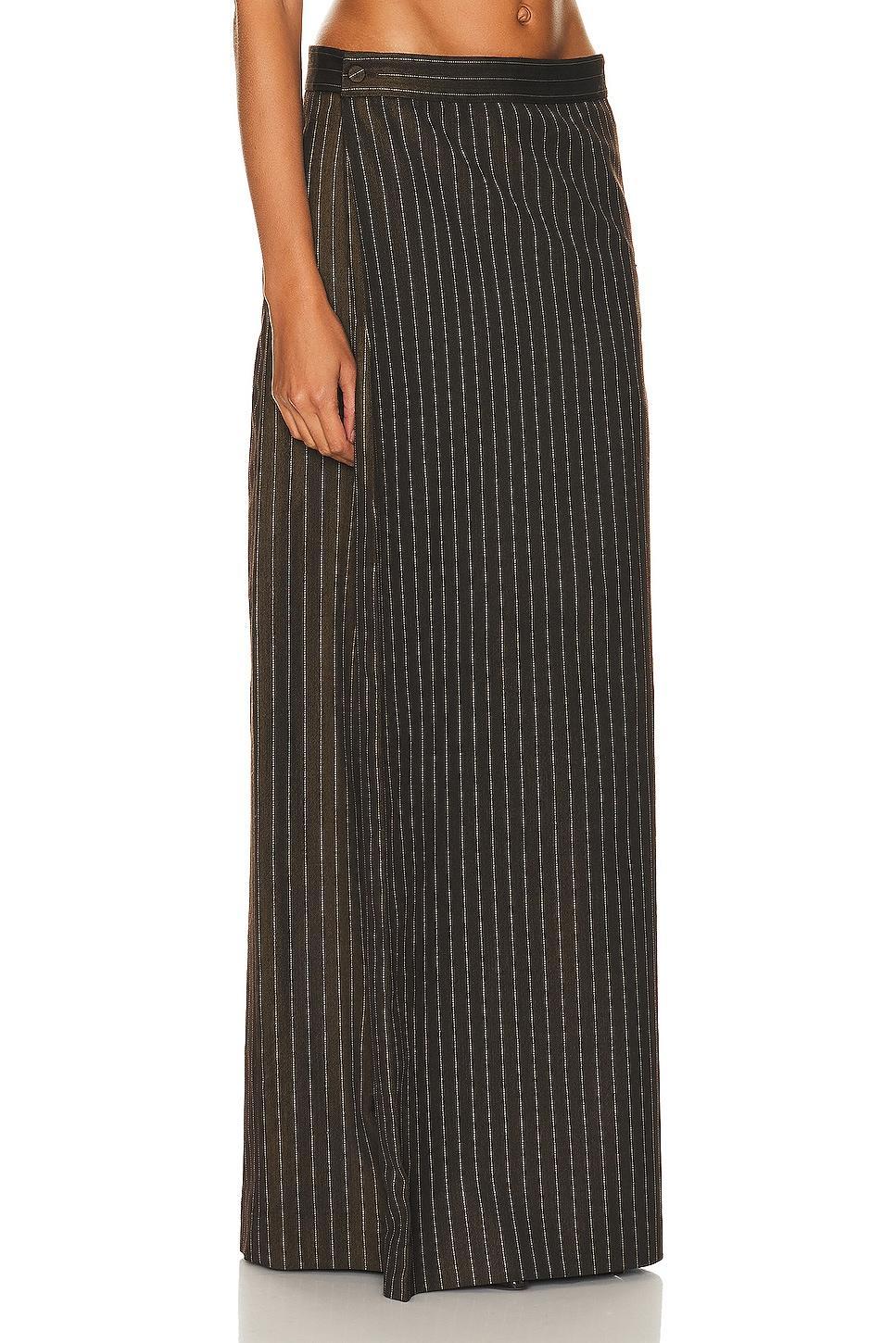 Jean Paul Gaultier Tennis Stripes Low Waist Trouser Skirt in Brown Product Image