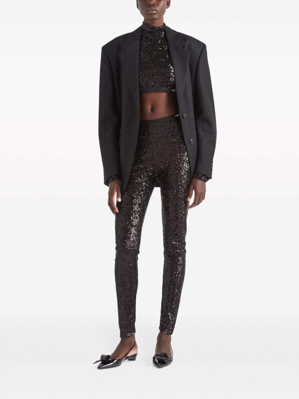 Sequined Stretch Top In Black Product Image