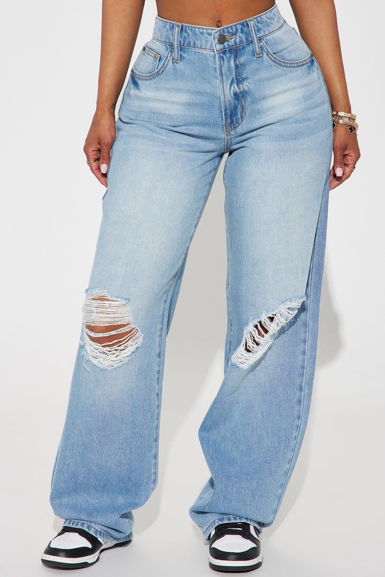 Broken Boyfriend No Stretch Straight Leg Jeans - Light Wash product image