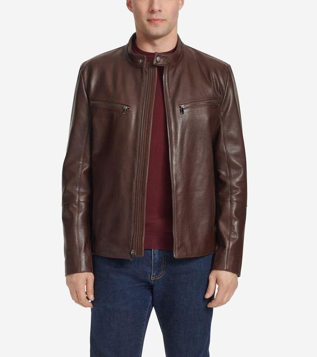 Men's Classic Zip-Front Moto Jacket Product Image