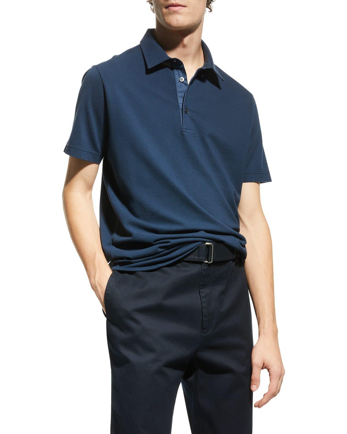 3-Button Cotton Polo Shirt Product Image