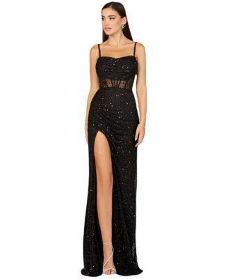 Lara Womens Elegant Corset Gown with Slit Product Image