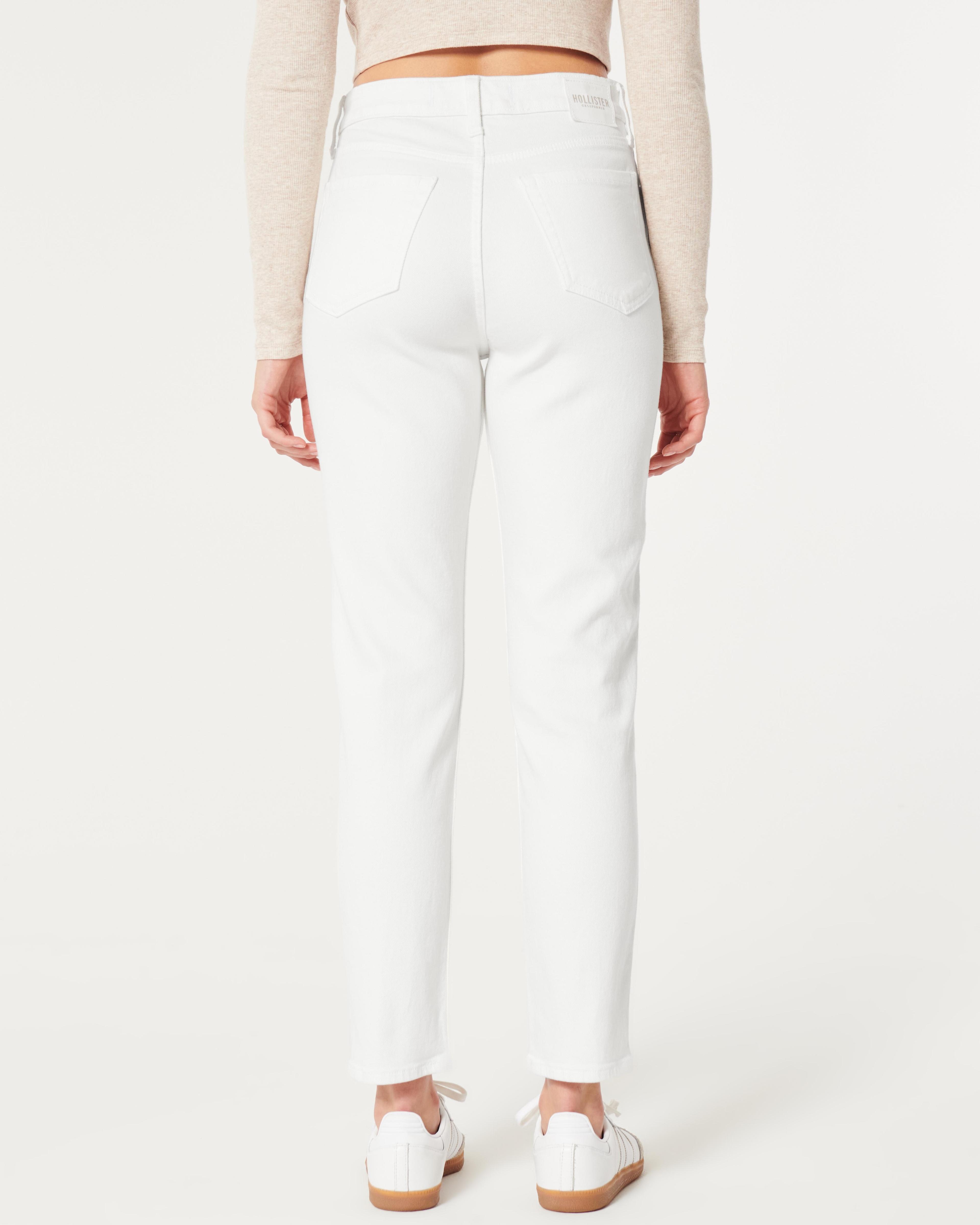 Ultra High-Rise White Mom Jeans Product Image