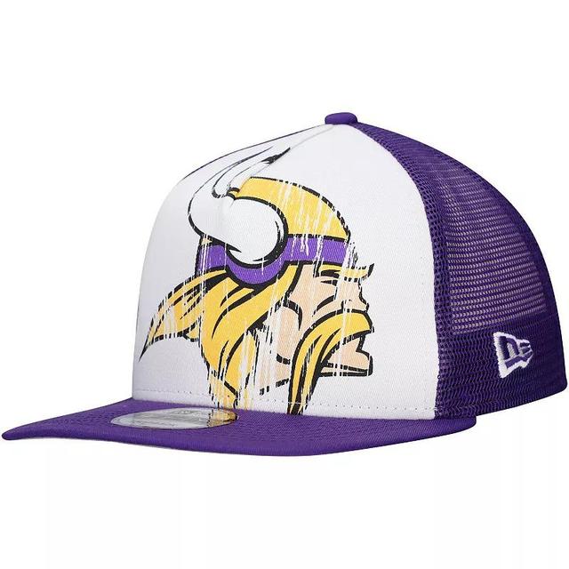 Mens New Era /Purple Minnesota Vikings Distressed 9FIFTY A-Frame Snapback Hat Product Image