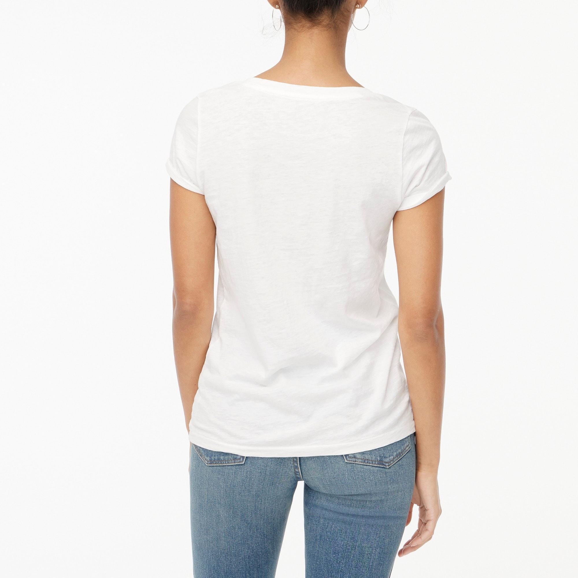 Vintage slub cotton V-neck tee Product Image