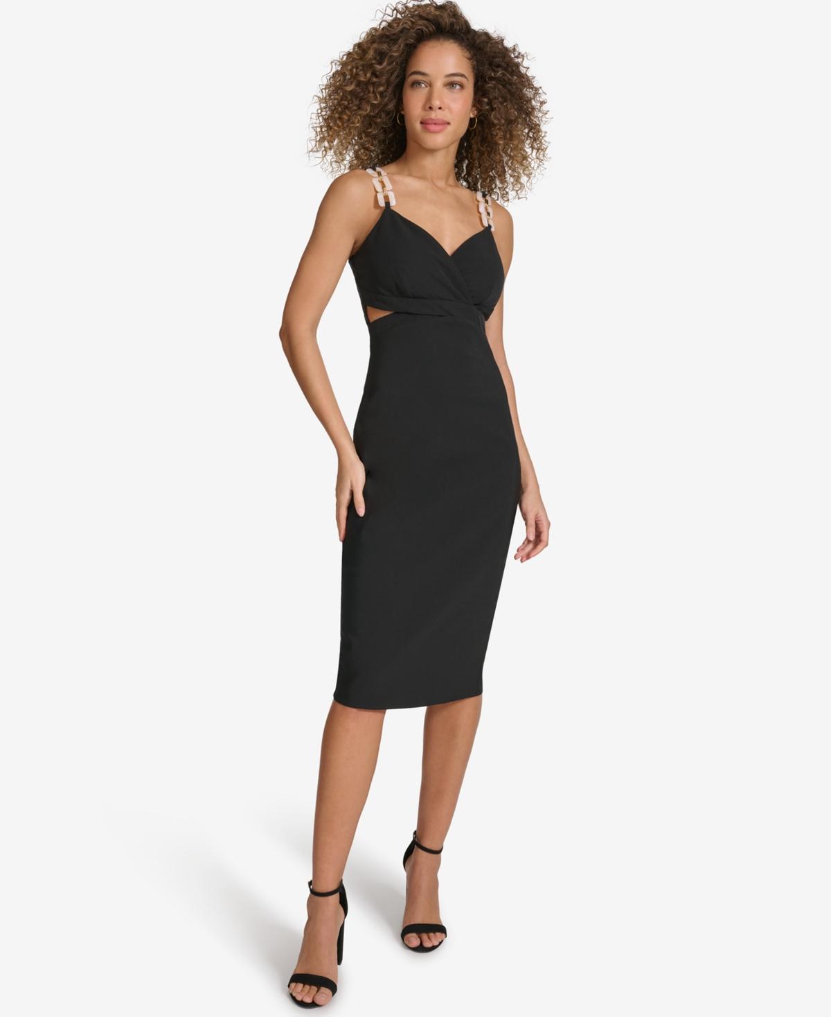 Siena Womens Embellished-Strap Midi A-Line Dress Product Image