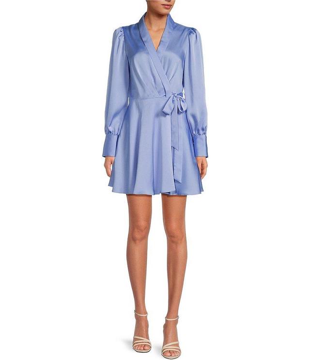 Gianni Bini Lara Satin Wrap Dress Product Image