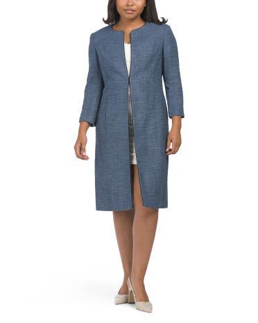 Topper Jacket With Piping for Women | Polyester/Viscose/Elastane Product Image