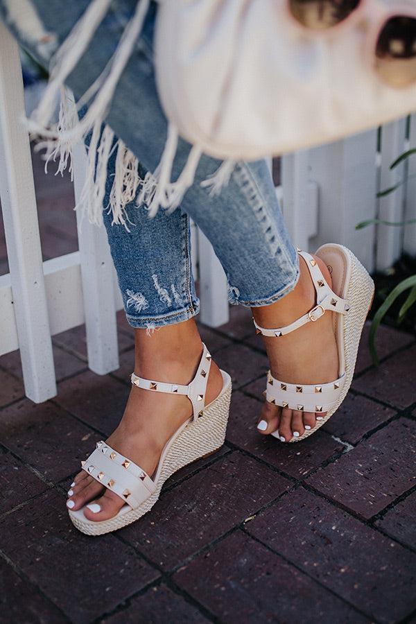 The Desperado Studded Wedge In Stone Product Image