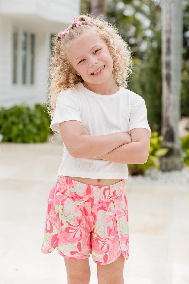 Kid's Errands To Run in Radiant Retro High Waisted Athletic Shorts Product Image