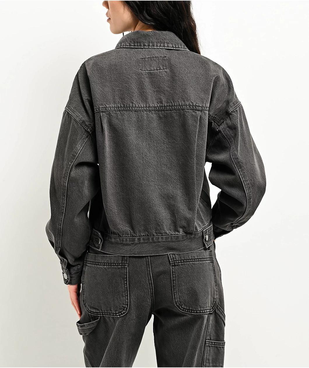 Empyre Trucker Coal Black Button Up Denim Jacket Product Image