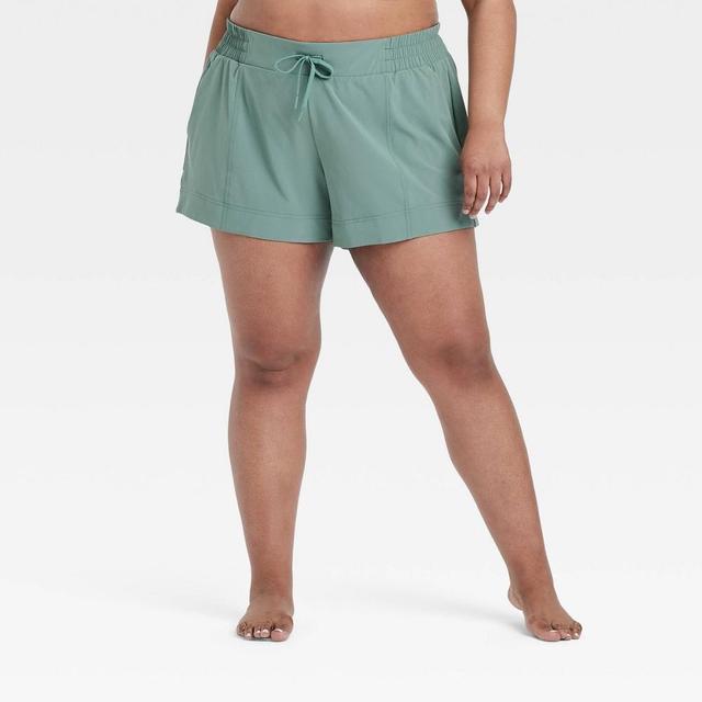 Womens Active Light Mid-Rise Shorts 4 - All In Motion Moss 2X Product Image