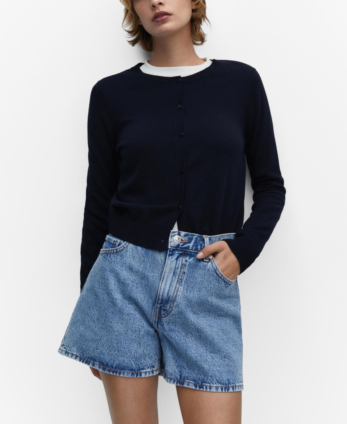 Mango Womens High-Rise Denim Shorts product image