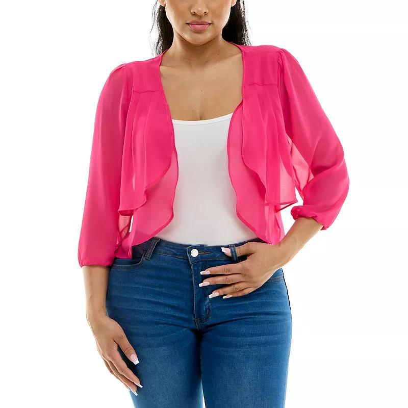 Womens Nina Leonard Chiffon Pleated Bolero Product Image