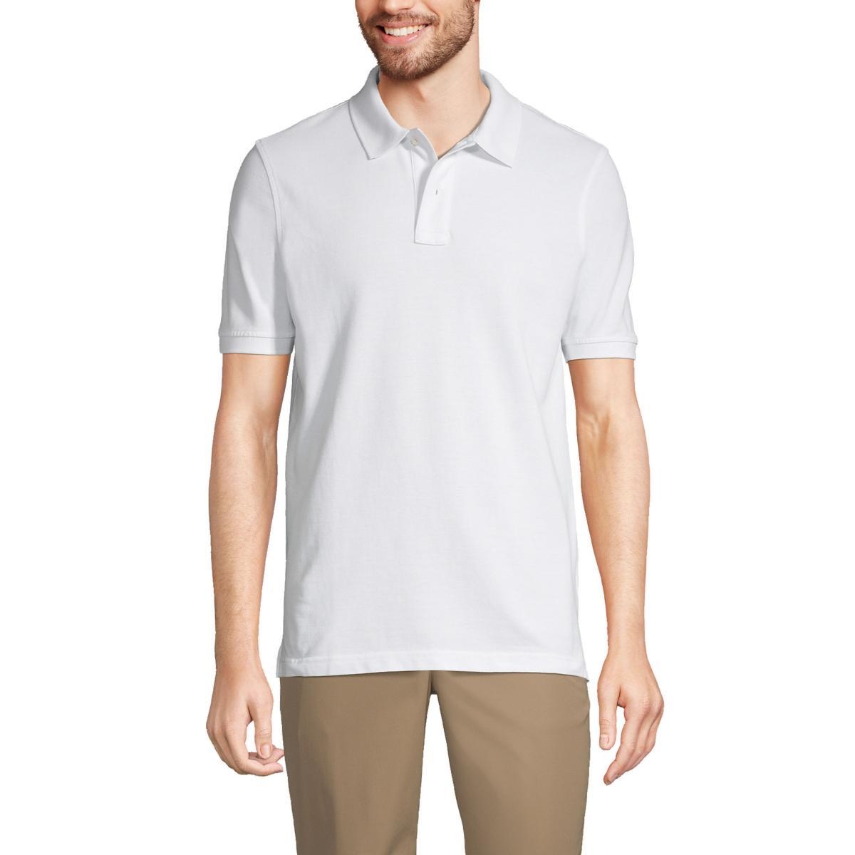 Lands End School Uniform Mens Short Sleeve Mesh Polo Shirt Product Image