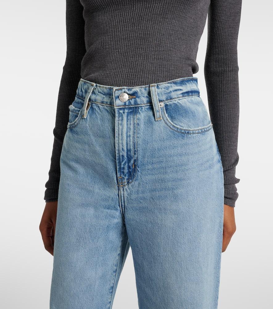 FRAME Le Jane Ankle Cropped High-rise Straight-leg Jeans In Blue Product Image