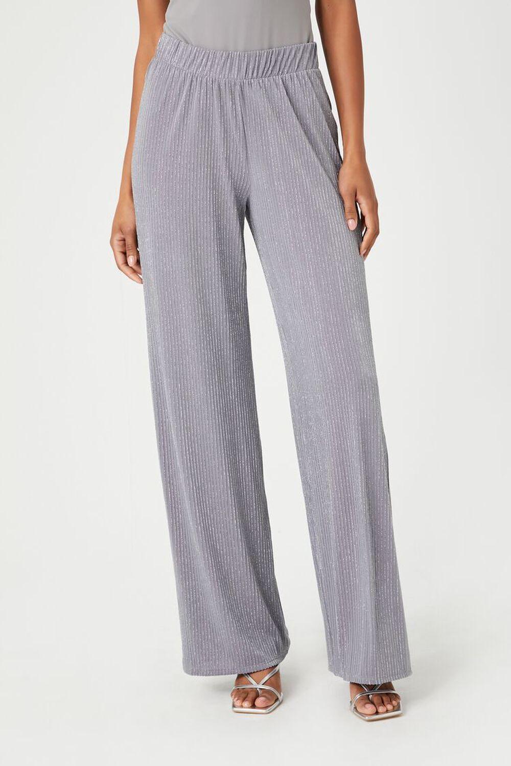 Metallic Wide-Leg Pants | Forever 21 Product Image