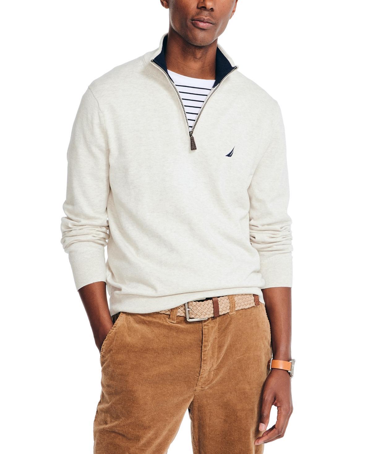 Nautica Mens Navtech Classic-Fit Solid Quarter-Zip Sweater Product Image