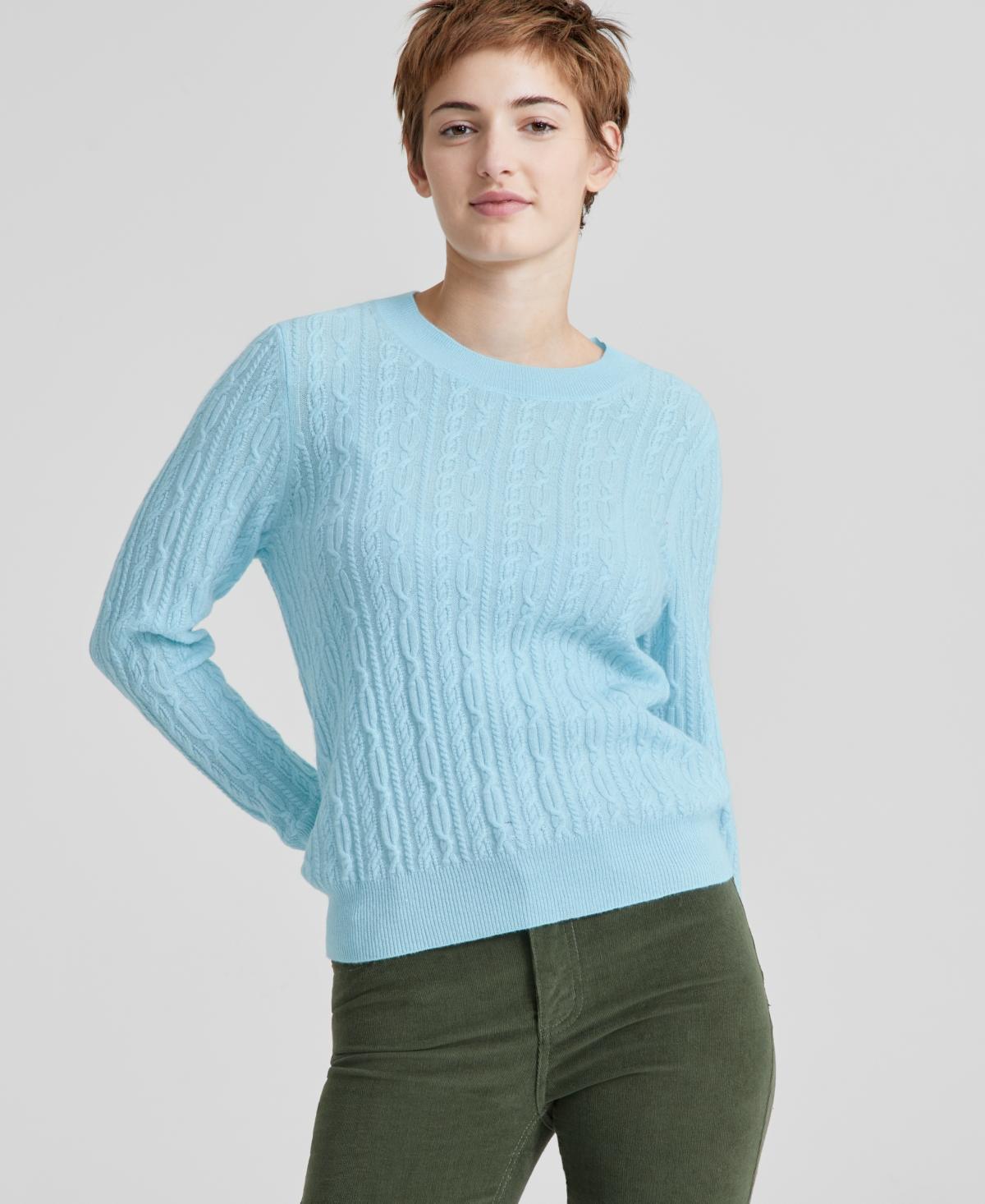 Charter Club Womens 100% Cashmere Cable-Knit Crewneck Sweater, Created for Macys Product Image