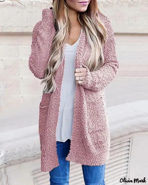 Olivia Mark – Open front cardigan with long sleeve pocket product image