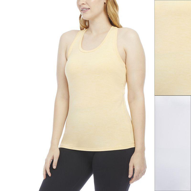 Womens Jockey Sport 2-Pack Racerback Tank Top White Orange Product Image