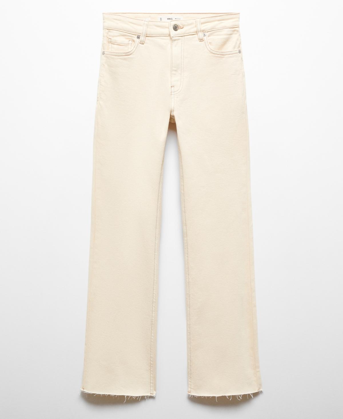 MANGO Raw Hem Crop Flare Jeans Product Image