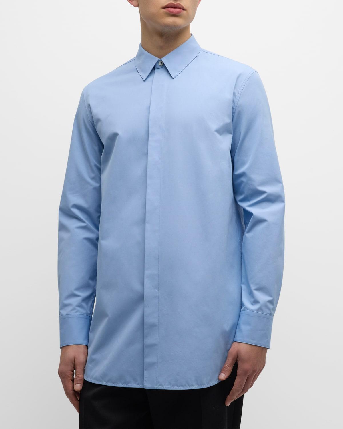 Mens Long Button-Down Solid Shirt Product Image