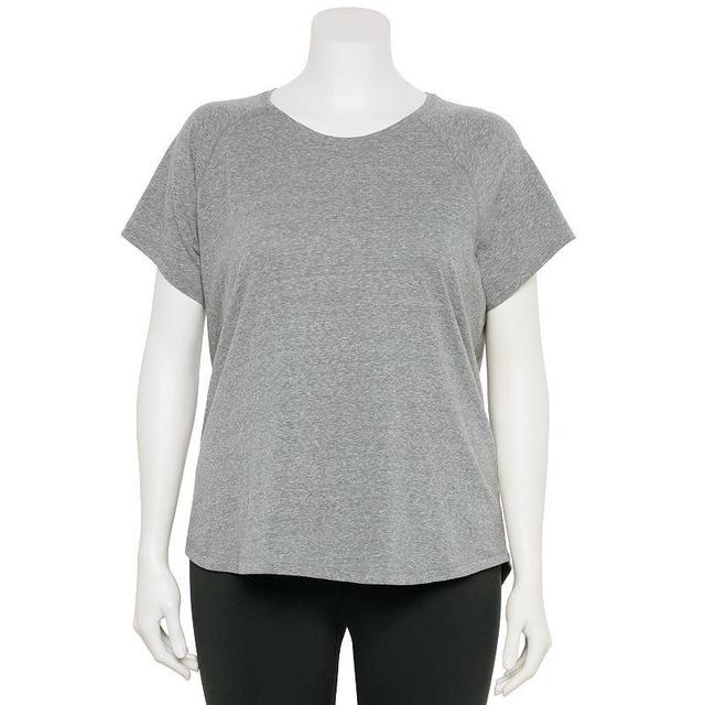 Plus Size Tek Gear Core Raglan Tee, Womens Smokey Grey Product Image