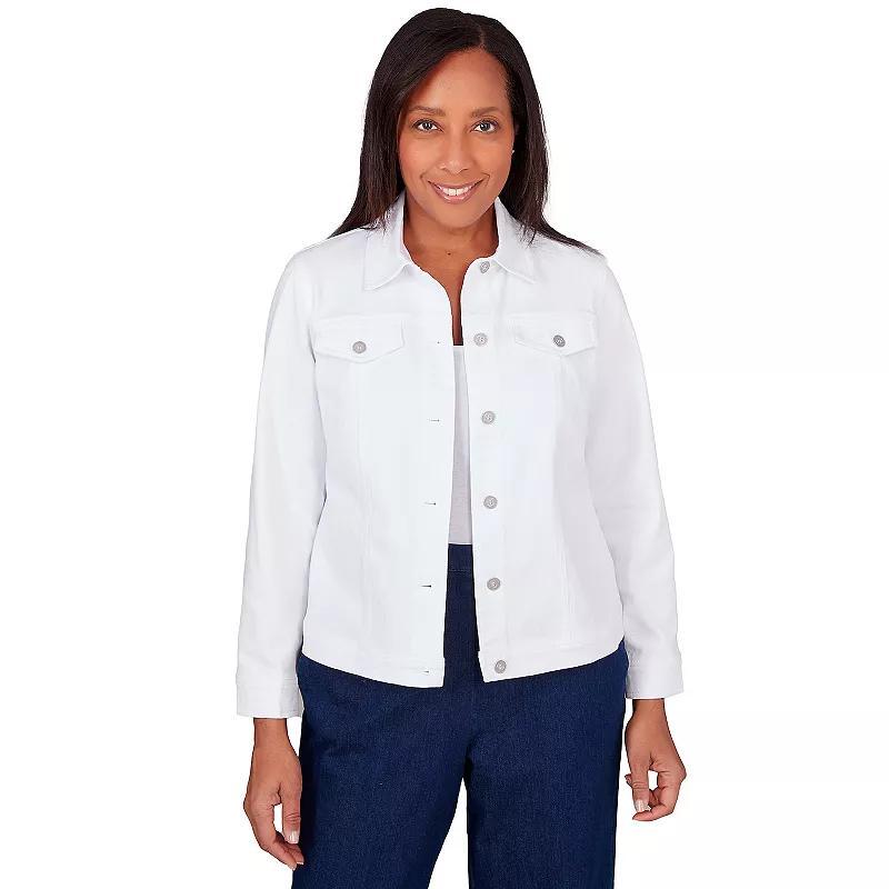 Womens Alfred Dunner Classic Fit Jean Jacket Medium Blue Product Image