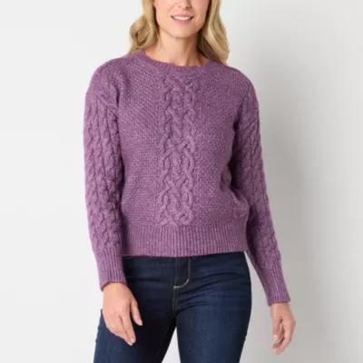 St. John's Bay Womens Crew Neck Long Sleeve Pullover Sweater Product Image