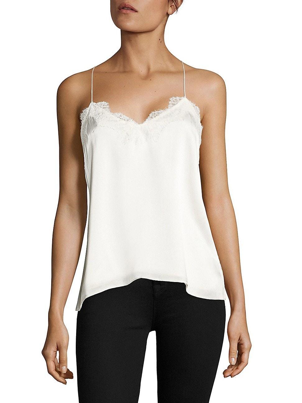 Womens Racer Lace-Trimmed Silk Charmeuse Camisole Product Image