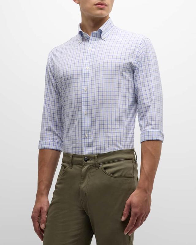 Mens Moors Performance Poplin Check Sport Shirt Product Image